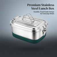 Stainless Steel Lunch Box, Double Layer Lunch Box for Students, Food Grade 304 Stainless Steel Lunch Box, Large Capacity Steel Lunch Box for Work