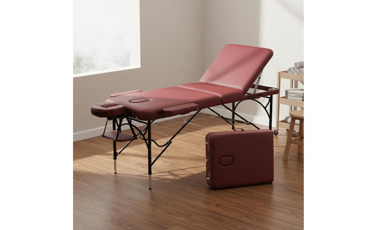 Portable Massage Table Foldable Design Aluminum Massage Bed Firm-Density Foam Padding Folding Spa Bed for Body Art Artists, Mobile Services, Home Use