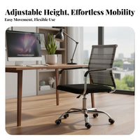 Ergonomic Design Mesh Back Swivel Chair Adjustable Height Rolling Mesh Back Chair Support Office Furniture Sturdy Frame for Telecommuting Workers, Gamers, Students, Conference Room, Bedroom