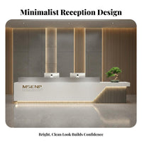 Modern Reception Desk Ample Storage Reception Desk Multi-Functional Checkout Counter for Business Owners, Office Managers, Lobby, Medical Office
