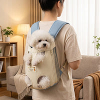 Pet Backpack Front Pack Cat Carrier Bag, Breathable Oxford Cloth Dog Backpack for Small Pets, Travel Hiking Outdoor Pet Carrier with Top Handle