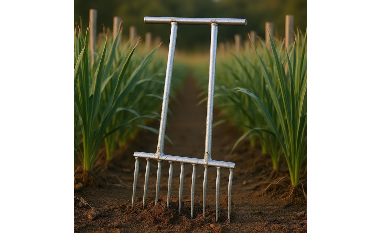 Garlic Digging Fork Pointed Tines Steel Digging Fork Wide Frame