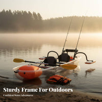 Sit-on-Top Fishing Kayak Unibody Construction Single-Person Kayak Sturdy Paddling Boat for Anglers, Aquatic Activities Aficionados, Lakes, Waterways