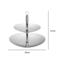 Stainless Steel Fruit Stand Tiered Display 2 Tier Serving Tray Modern Minimalist Design Double Layer Snack Tray