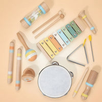 Natural Wood Wooden Musical Instrument Set Multicolor Percussion Instrument Set Sensory Interactive for Toddlers, Playroom