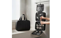 Multiple Compartments Foldable Hanging Toiletry Bag Zippered Pockets Hanging Toiletry Bag Padded Exterior