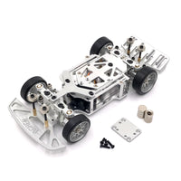 RC Chassis with Steering Gear 1:28 Scale Car Frame Metal for Drifting, Builders