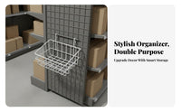 Mesh Panel Hanging Basket Multi-Functional Grid Wall Basket Space Saving Grid Panel Shelf for Shop Owners, Shopkeepers, Exhibition Booth, Office