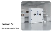 Storage Cabinet Double Lock Reactive Alkali Storage Cabinet Made of PP for Lab Technicians, Researchers, Research Institute, Pharmacy, Warehouse