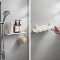 Suction Cup Bathroom Shelf for Vanity and Sink, No-Drill Multifunctional Storage Organizer