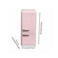 Dollhouse Refrigerator Interior Light Dollhouse Fridge Silver Handles 1:12 Scale Fridge