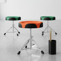Saddle Drum Throne Padded Cushion Adjustable Drum Stool Double Braced Swivel Percussion Stool for Performing Artists, Stage Performance