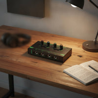 4-Channel Headphone Amplifier Compact Stereo Headphone Amp Metal for Artists, Podcast Station