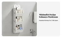 Waterproof Punch-Non-Damage Bathroom Shelf Renter Friendly Bathroom Shower Organizer Space Saving for Renters, Students, Washroom
