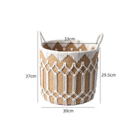 Open-Top Woven Laundry Basket Decorative Laundry Basket with Handles Round Hamper with Handles Versatile for Living Room