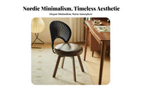 Shell Design Scalloped spine support rotate Chair Comfortable Upholstered Seat Modern design Household Furniture Rolling Casters for Office Workers, Adults, Students, Bedroom, Living Room, Study