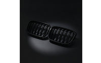Sporty Gloss Black Kidney Grille Custom Double-Slat Kidney Grille Sturdy Double Bar Grilles Impact-Resistant for Car Enthusiasts