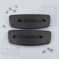 Screw-Mount Office Chair Armrest Polished Underside Plastic Chair Armrest Curved Rectangular Arm Support Black