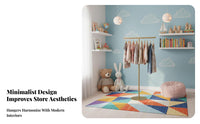 High and Low Configuration Island Display Rack Shiny Finish Gold Clothing Display Shelf Modern Design Gold Clothing Rack with Shelf Easy to Assemble for Retailers, Shopkeepers, Retail Space, Showroom