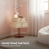 Cute Design cumulusShaped Nightstand Minimalist aesthetic Bedside Table Creative Look Bedroom Furniture Rounded Corners for Children, Homeowners, Nursery, Playroom, Living Room, Hallway