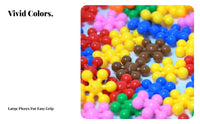 Educational Plum Blossom Building Blocks Multi-Colored Snowflake Building Blocks Polished Edges for Children, Boys, Preschool, Classroom