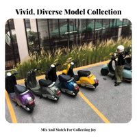 1:64 Scale Scooter Highly Detailed 1:64 Miniature Figures Tiny Vehicle Model Hand-Painted Vintage Scooter Reproduction Refined