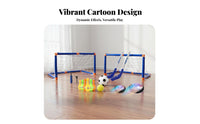 Soft Foam Bumper Hover Soccer Hockey Set Furniture-Friendly 2 in 1 Sports Toy Set Easy Assembly for Family, Girls, Playroom, Home, Outdoor