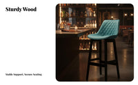 With rear supportrest Wooden Frame Bar Stool sturdy Wood Construction Counter Chair Nordic Aesthetic Seating Furniture Minimalist design for Interior Designers, Homeowners, Entertainers, Restaurant, Front Desk, Kitchen, Living Room