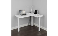 Small Corner Work Desk Modern Simple Style Corner Desk Space Saving Keyboard Tray for Study, Bedroom