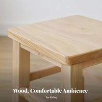 Full Wood Construction Round Wooden Stool Minimalist Design Footrest adaptable Low Seat small-sized Size for Children, young children, Living Room, Bedroom, Playroom, Entryway