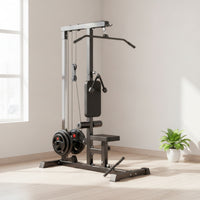 Lat Pull down Machine with Low Row Station Plate-Loaded Lat Pull down Machine 2-in-1 for Home Home Gym Owners