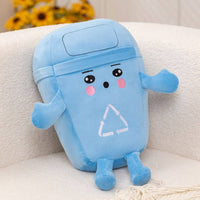 Trash Can Soft Toy Multi-Functional Recycling Bin Stuffed Playful Character Design Waste Sorting Educational Toy for Young Children, Playroom, Bedroom