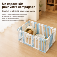 Large Animal Enclosure, Modular Composite Rabbit Enclosure, 103x70x90cm with Access, for Puppies and Small Animals