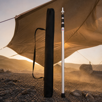 Telescopic Aluminum Alloy Awning Pole 2.3m Adjustable 3-Section Tent Door Extension Portable Support Rod