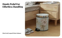 Foot Pedal Trash Can Hands Foot Pedal Garbage Bin Easy to Clean Lidded Step Bin for Hotel Office Workers, Living Room, Bedroom, Washroom