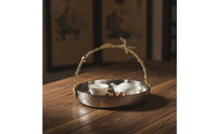 Decorative Tray with Branch Handle Versatile Stainless Steel Tray with Handle Platter Freestanding Sturdy for Hosts