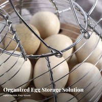Hollow-out Design Chicken Egg Basket Decorative Metal Wire Egg Holder Sturdy Construction for Pantry, Dining Table