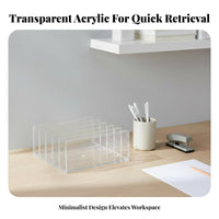 Multi-Compartment Storage Rack Transparent Design upright Divider Rack