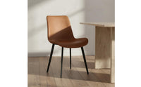 Italian Design Metal Leg Side Chair Minimalist Design Faux Leather Kitchen Chair Light Luxury Home Furniture Ergonomic Backrest for Restaurant