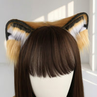 Tiger Ears and Tail Kit Handmade Tiger Ears with Tail Soft-Textured Hairband for Cosplay, Halloween, Anime Conventions