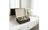 Portable Bracelet Case Travel-Ready Bangle Box Hard-Shell Jewelry Box with Handle Padded for Boutique Display