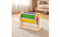 Textile Drum Infant Plaything Rotating Activity Drum Young Child Wooden Rotating Toy for Young Children, Nursery
