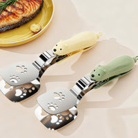 Spatula Tongs Two-Functionpurpose Spatula with Clip Food Clip Multifunctional Utensil Slotted for Home Cooks, Kitchen, Cooking