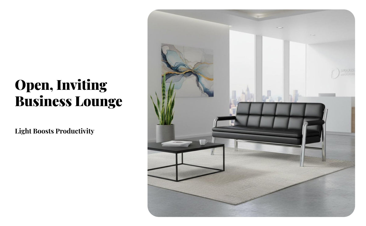 Minimalist Design Couch, Armchair, and Table collection space-saving Size Sofa Set Reception Seating for Office Managers, Business Owners, Clients, Lounge Area, Waiting Room