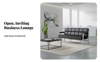 Minimalist Design Couch, Armchair, and Table collection space-saving Size Sofa Set Reception Seating for Office Managers, Business Owners, Clients, Lounge Area, Waiting Room