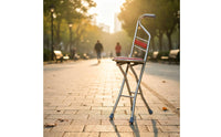 Height Adjustable Four-Legged Walking Cane Chair Multifunctional Foldable Walking Stick Seat Fall Protection Mobility Aid Sturdy for Elderly, Outdoor