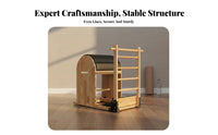 Sturdy Hardwood Construction Pilates Ladder Barrel Full Body Workout Wooden Spine Corrector Barrel Posture Correction Pilates Arc Instructor Comfortable Padded Surface for Beginners, Seniors, Office Workers, Living Room