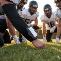 Double-Page Design Folding Coach Manual Wristband Easy Accessible Football Wrist Coach Secure Hook-and-Loop Fastener Closure Football Play Wristband Transparent Window for Players, Coaches, Game Day, Training