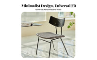 Nordic Design Scalloped rear Vanity Chair Light Luxury aesthetic Indoor Furniture Slim Metal Legs Accent Seat Ergonomic rearrest for Interior Decorators, Homeowners, Women, Dining Room, Kitchen, Reception Area, Home Office