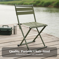 Large Size X-shaped frame Folding Stool High Weight Capacity Portable Furniture Quick Setup Outdoor Gear sturdy Construction for Seniors, Fishermen, Fishing, Home Use, Camping, Outdoor meals